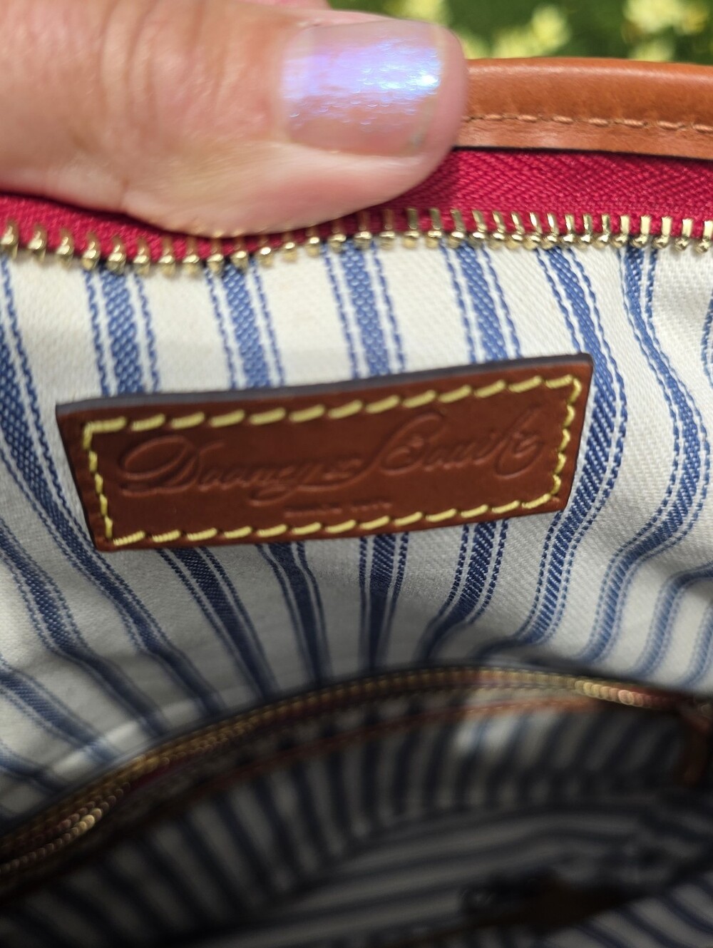 Dooney & Bourke Navy Blue Nylon And Leather Wayfairer Foldover Crossbody Bag EUC - Picture 5 of 13